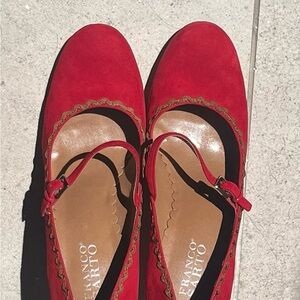 Franco Sarto Women's Red Mary Jane Heeled Shoes